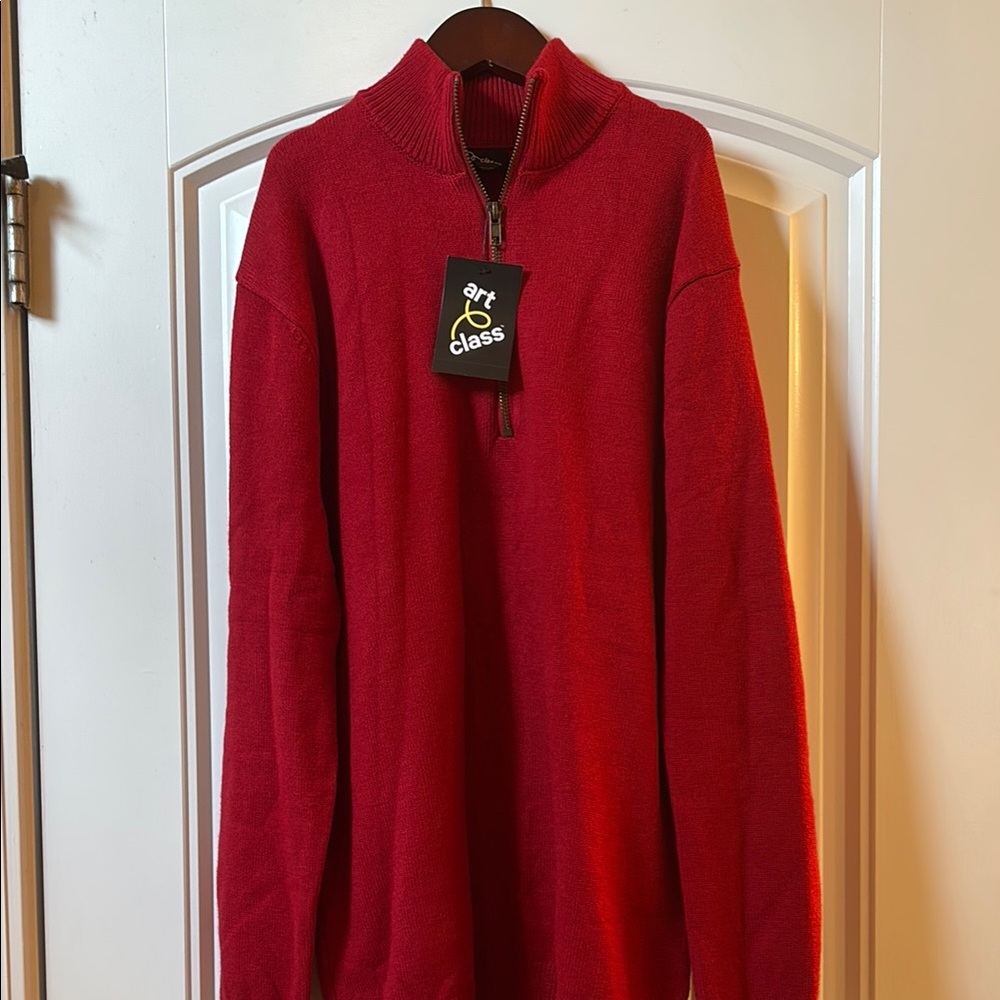 Boys Art Class Red Zip Up Sweater Casual Knit